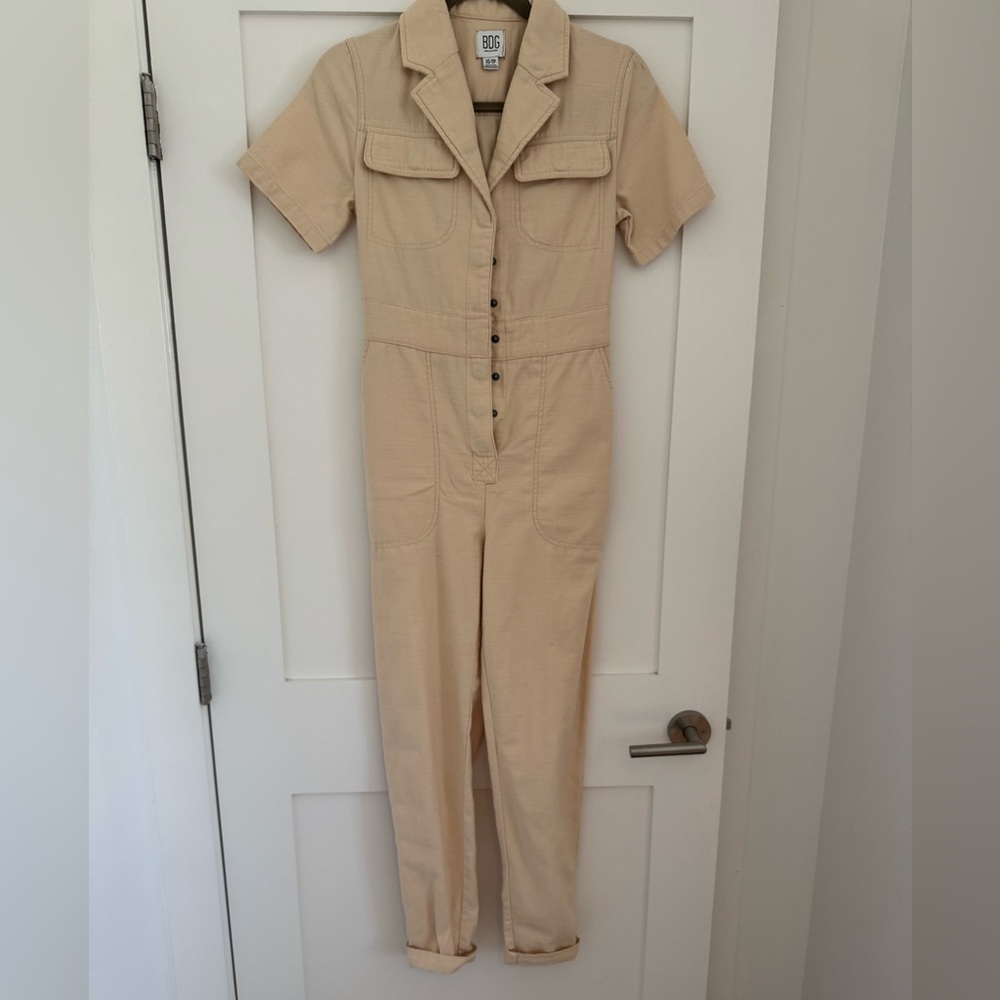BDG Cream Utility Jumpsuit Coverall